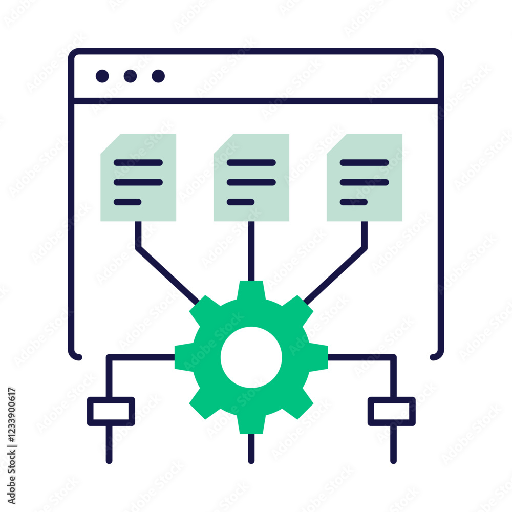 Data Management – Database Icon Representing Organized Digital Data Data Management – Database Icon Representing Organized Digital Data