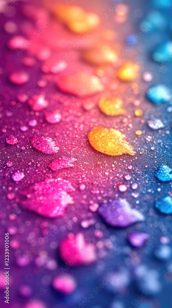 Vibrant Water Drops: Colorful Macro Vibrant Water Drops: Colorful Macro