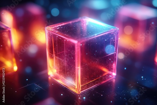 Neon Cubes Glow Brightly in Dark