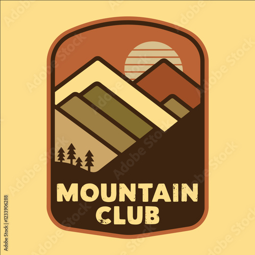 A mountain and sun sticker with the words mountain and co
