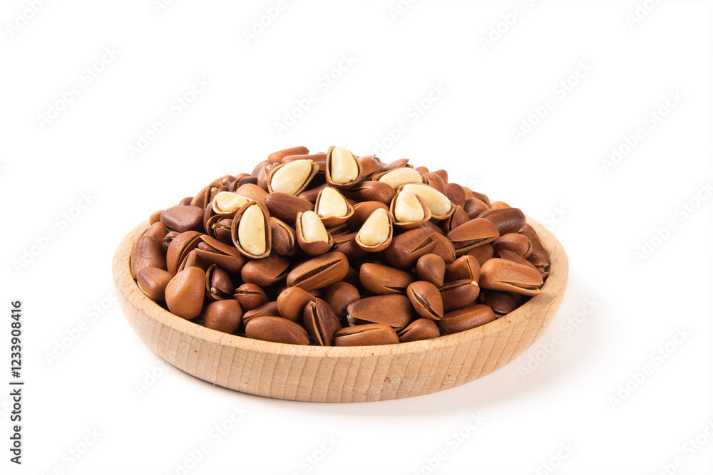 pine nuts isolated on white background pine nuts isolated on white background