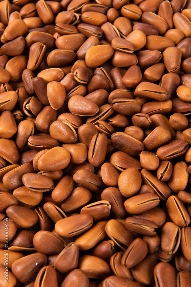 close up of roasted pine nuts background close up of roasted pine nuts background