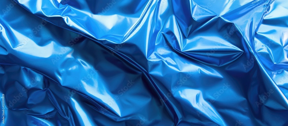 Smooth blue wrinkled textured fabric background with sheen and highlights ideal for product presentation and Copy Space Smooth blue wrinkled textured fabric background with sheen and highlights ideal for product presentation and Copy Space