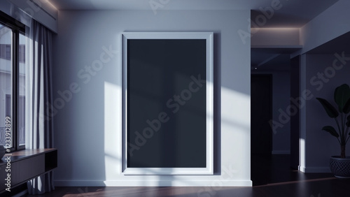 empty photo frame in a modern house interior