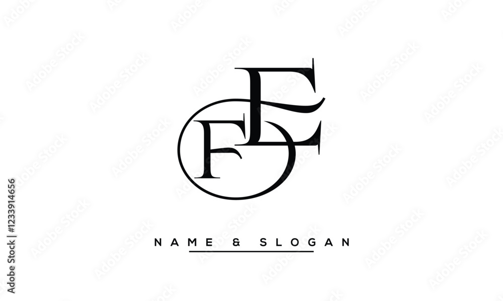 FE, EF Abstract Letters Logo Monogram FE, EF Abstract Letters Logo Monogram