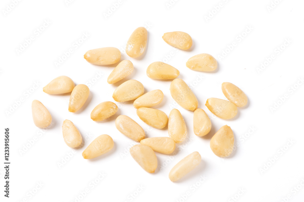 pine nuts isolated on white background pine nuts isolated on white background