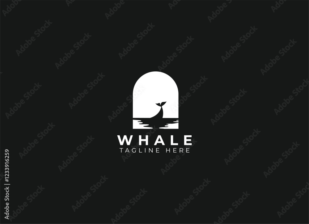 Fototapeta premium whale logo icon design template. Ocean whale logo design vector