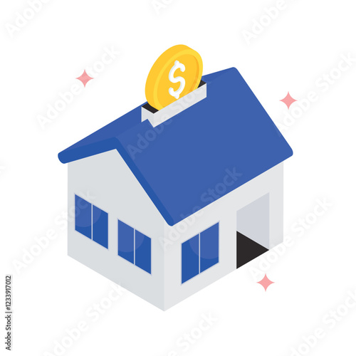 Real State Payment Vector Filled Icon style. Eps 10 File 