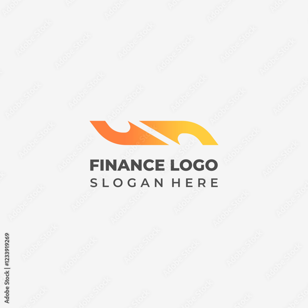 Finance logo with arrow design, symbolizing growth, investment, and financial success in modern style