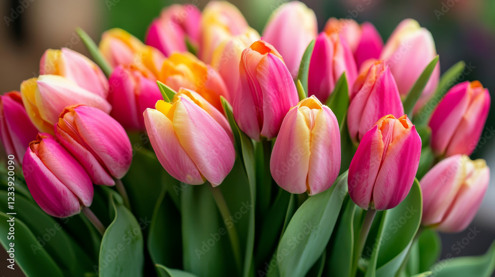 International Women's day - 8th of March. Block calendar and bouquet of beautiful tulips on white wooden table, closeup International Women's day - 8th of March. Block calendar and bouquet of beautiful tulips on white wooden table, closeup