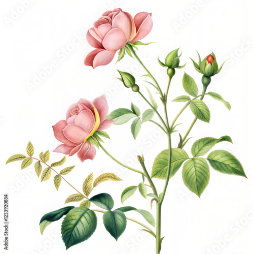 illustration of pink rose