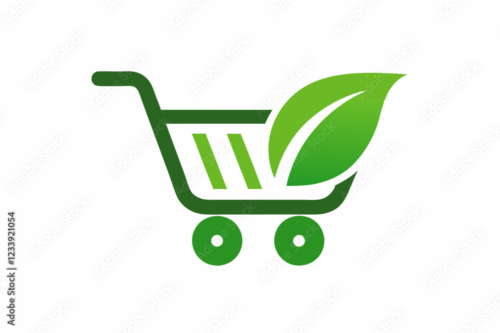 Shopping cart eco logo design shopping cart Shopping cart eco logo design shopping cart