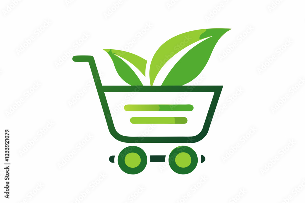 Shopping cart eco logo design shopping cart Shopping cart eco logo design shopping cart