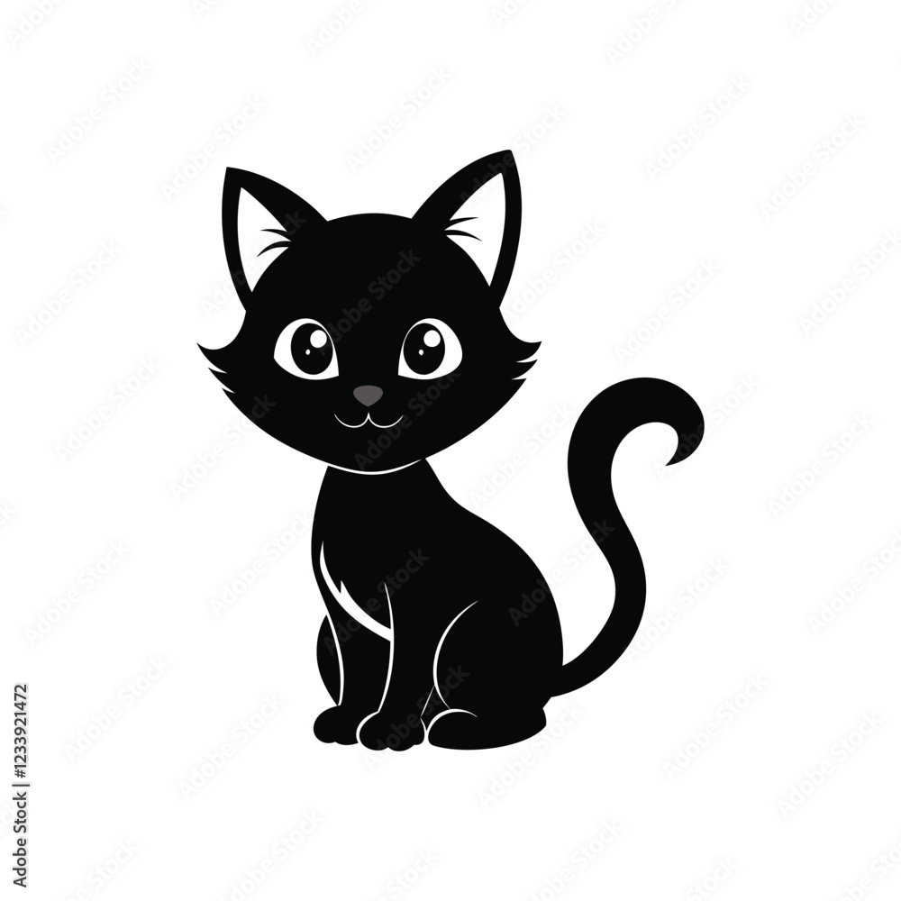 Obraz premium a cute cat vector silhouette 