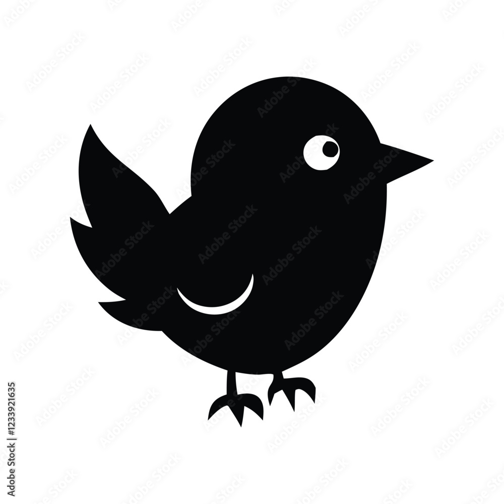 Fototapeta premium a vector silhouette of a cute logo bird