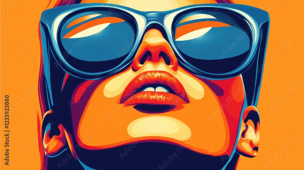 A vibrant pop art portrait of a young woman created through modern paper collage techniques. A vibrant pop art portrait of a young woman created through modern paper collage techniques.