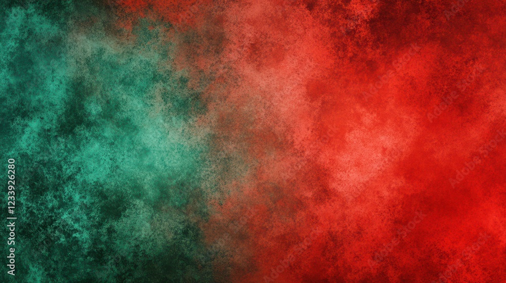 Obraz premium A vibrant red and green grainy background featuring a noisy, abstract texture.
