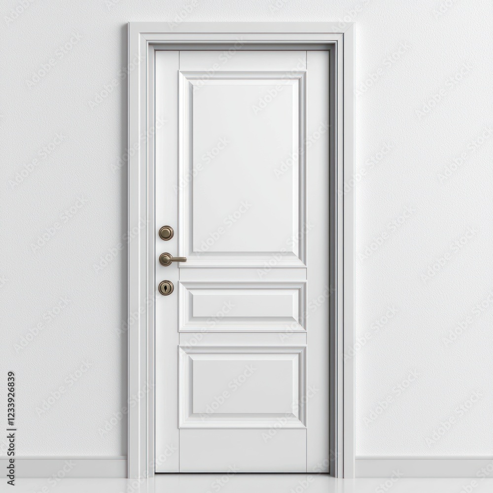 Elegant White Door Design with Classic Paneling and Modern Hardware Elegant White Door Design with Classic Paneling and Modern Hardware