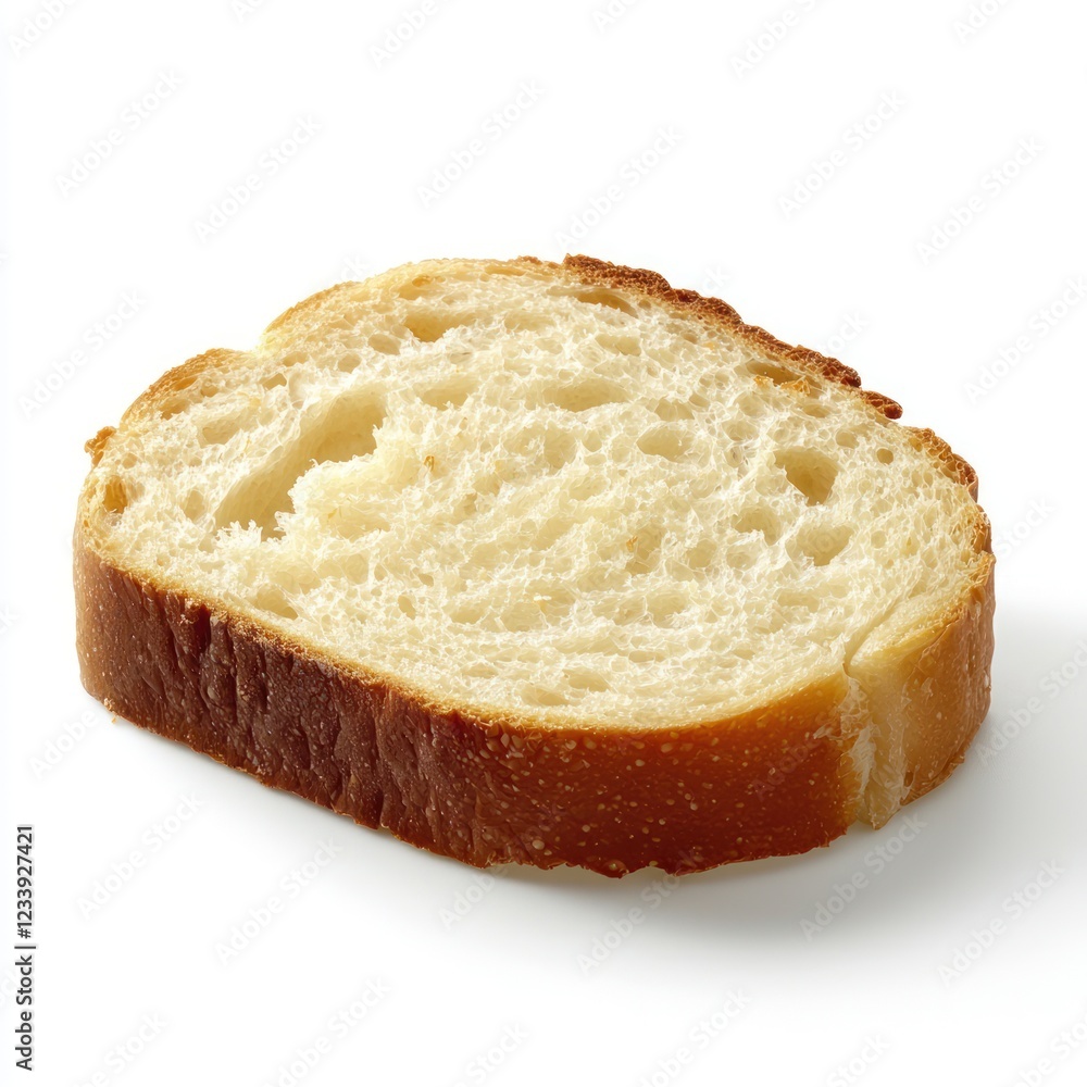 Freshly Sliced Piece of Soft White Bread on White Background Freshly Sliced Piece of Soft White Bread on White Background