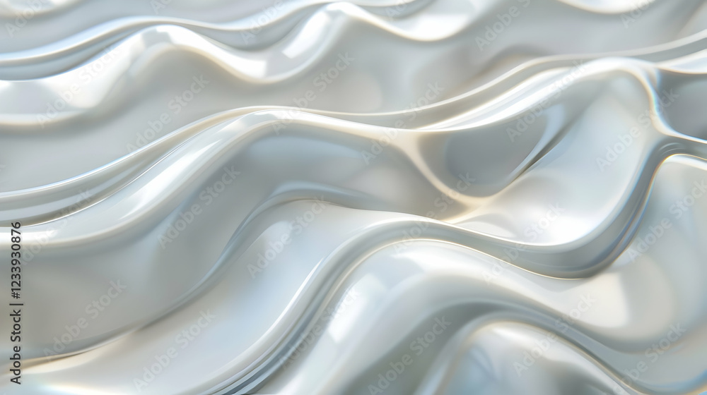 Obraz premium A smooth, flowing surface resembling waves, showcasing light reflections and textures.