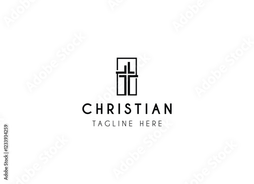 Church religious christian logo design. Church Logo Design Vector Illustration