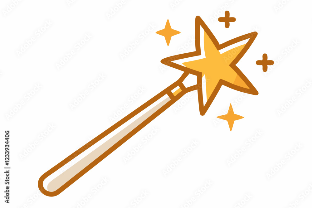 Magic wand line icon clipart vector art and illustration Magic wand line icon clipart vector art and illustration