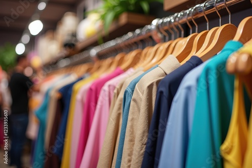 Wallpaper Mural Vibrant Display of Colorful Clothing Hangers in a Fashion Retail Store Showcasing a Variety of Styles and Textiles for Shoppers to Explore Torontodigital.ca