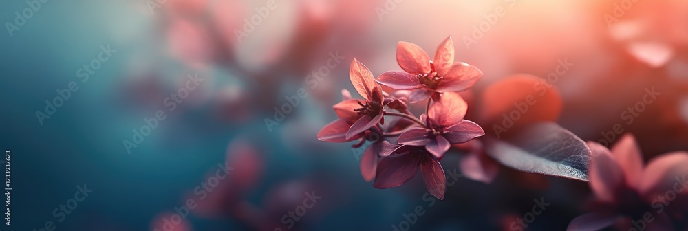 Close-up of vibrant red flowers in soft sunlight with blurred background Close-up of vibrant red flowers in soft sunlight with blurred background