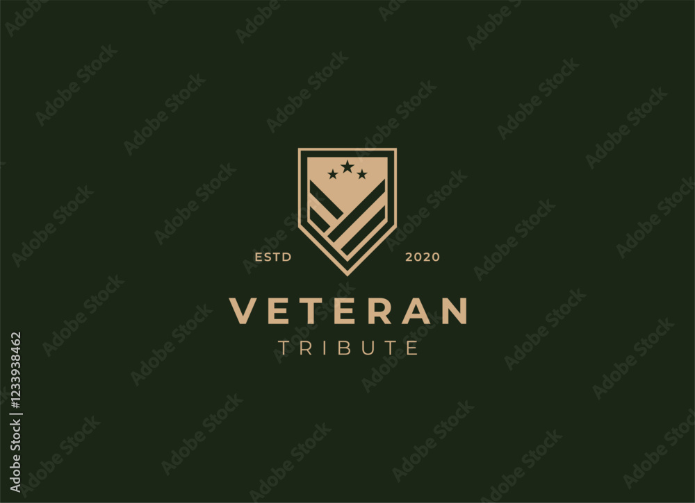 Military Veteran Army Patriotic Emblem Badge Label logo design Military Veteran Army Patriotic Emblem Badge Label logo design