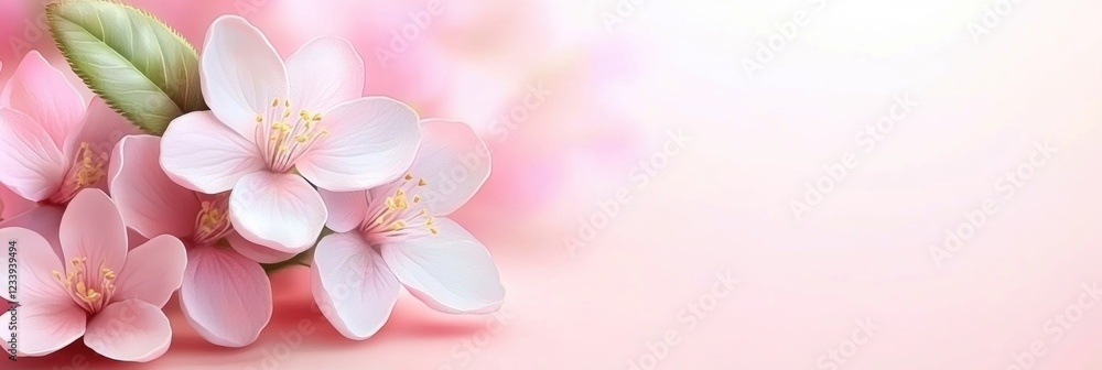 Beautiful pink sakura blossoms with soft pastel background Beautiful pink sakura blossoms with soft pastel background