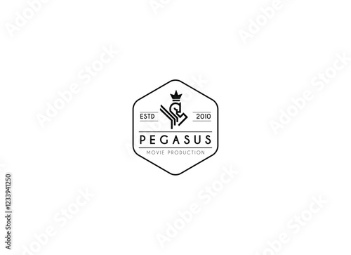 Pegasus Horse Jump Flying Logo. Pegasus Horse logo design vector illustration