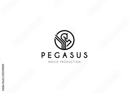 Pegasus Horse Jump Flying Logo. Pegasus Horse logo design vector illustration