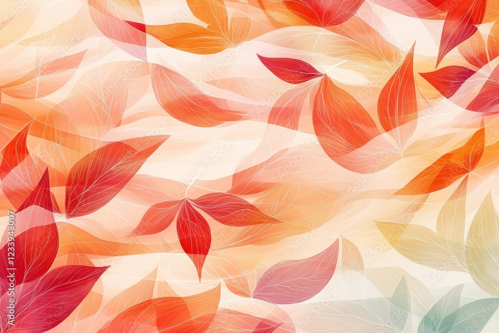 Warm autumn shades of red and orange create a beautiful flow of maple leaves in this cultural pattern Warm autumn shades of red and orange create a beautiful flow of maple leaves in this cultural pattern
