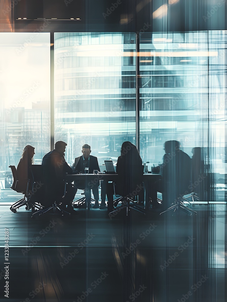 A group of diverse office workers work together at a table. A group of diverse office workers work together at a table.