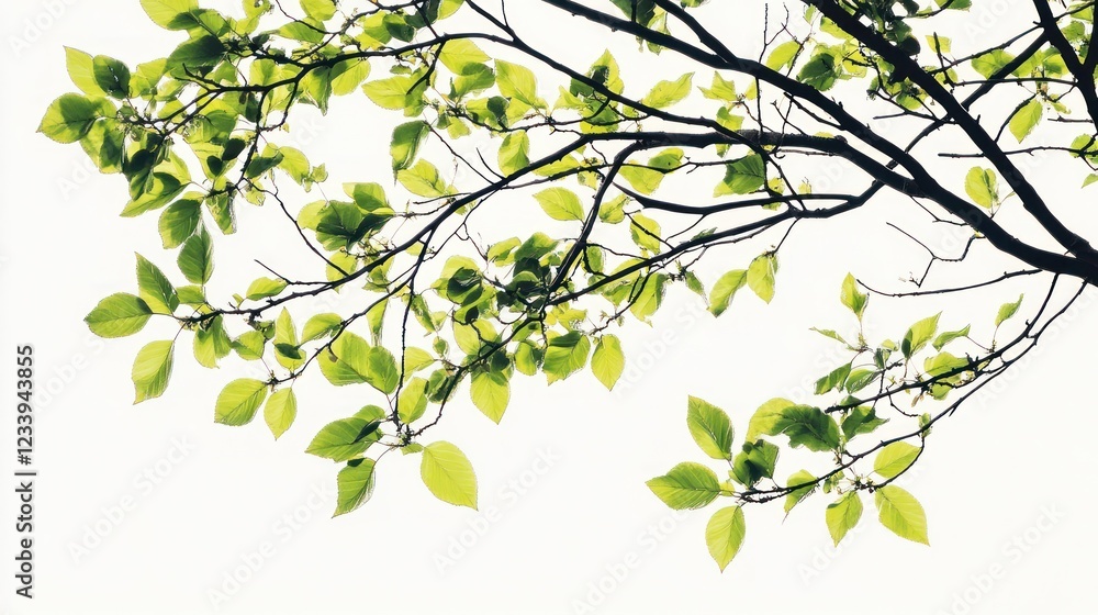 Spring leaves branch, sunlight, sky, nature, background, website Spring leaves branch, sunlight, sky, nature, background, website