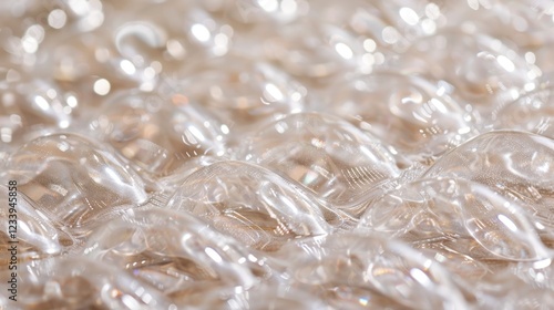Bubble Wrap: A plastic sheet filled with air pockets, used for protective packaging, known for its satisfying pop when squeezed.
