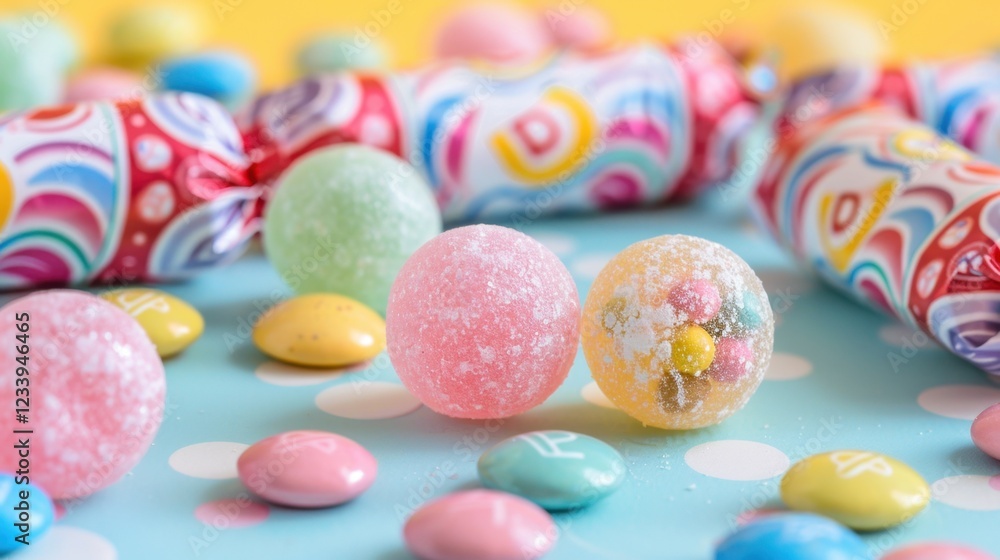 Bubble Gum: A chewy candy made for blowing bubbles, often bursting into sticky fun when stretched to its limit, creating a playful experience.
Bubble Gum: A chewy candy made for blowing bubbles, often bursting into sticky fun when stretched to its limit, creating a playful experience.
