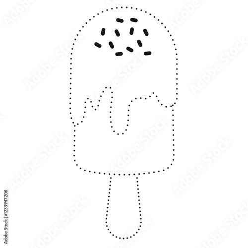 ice cream tracing coloring page printable