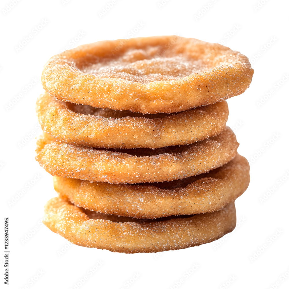 Churro-Flavored Cookies with Cinnamon Sugar Coating Isolated on Transparent Background Churro-Flavored Cookies with Cinnamon Sugar Coating Isolated on Transparent Background