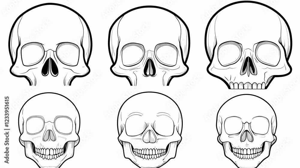 Set of skulls with crossbones,