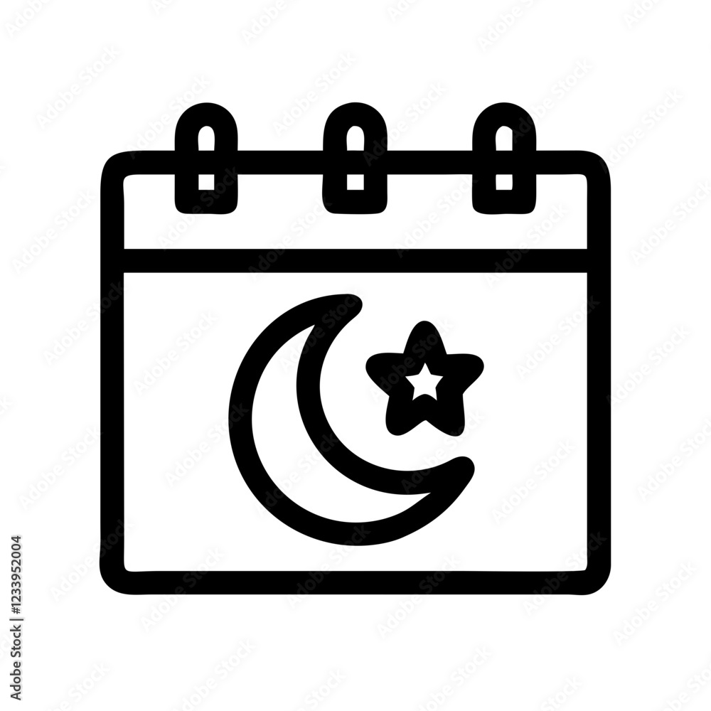 Islamic Calendar Icon - Minimalist Vector Design for Religious and Cultural Projects Islamic Calendar Icon - Minimalist Vector Design for Religious and Cultural Projects
