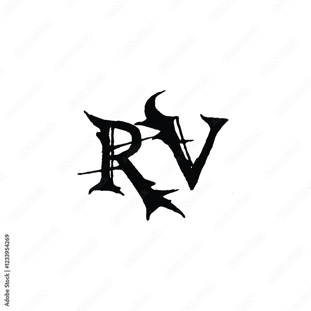 RV monogram logo design letter text name symbol monochrome logotype alphabet character simple logo RV monogram logo design letter text name symbol monochrome logotype alphabet character simple logo