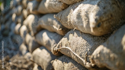 Erosion Control: Sand-filled sandbags act as a shield, helping to prevent water from flooding or eroding vulnerable land, offering a practical solution in emergency situations.
 photo