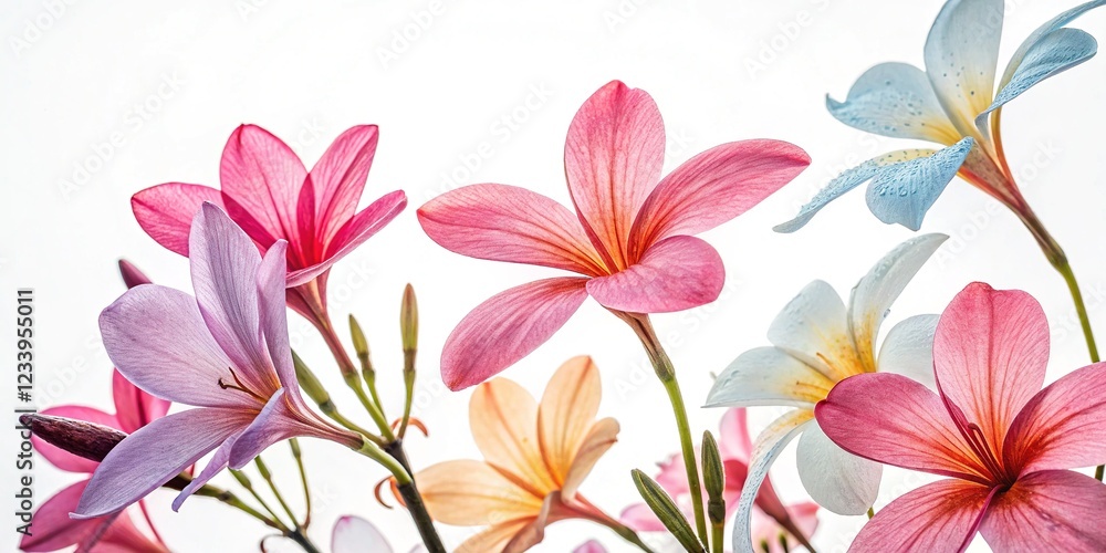Fototapeta premium Ethereal Watercolors: Blooming Flower Patterns in Vibrant Hues