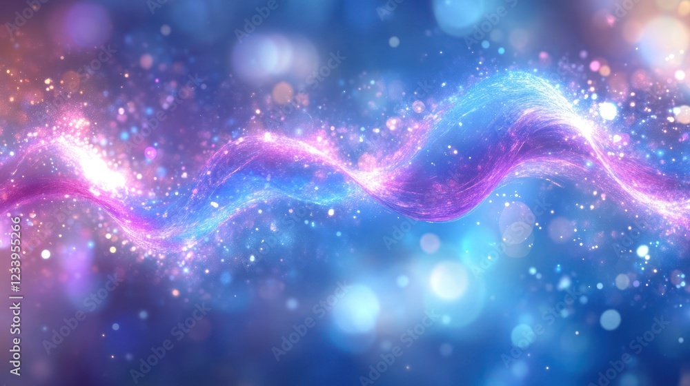 Fototapeta premium Sparkling energy swirl, cosmic background, website banner