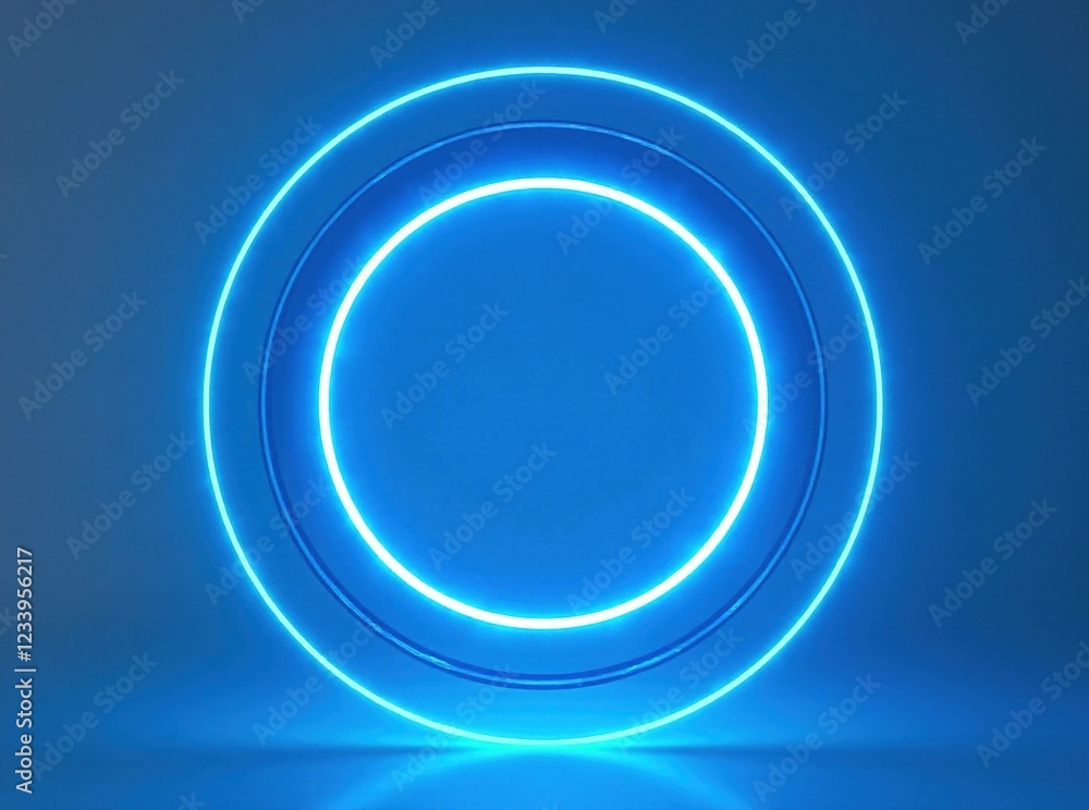 Futuristic Blue Glow Circle, Abstract Design Futuristic Blue Glow Circle, Abstract Design