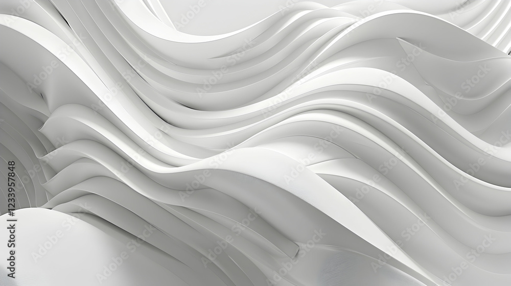 Abstract white waves create a fluid, modern design, emphasizing motion and elegance. Abstract white waves create a fluid, modern design, emphasizing motion and elegance.
