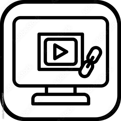 Video Link vector icon style