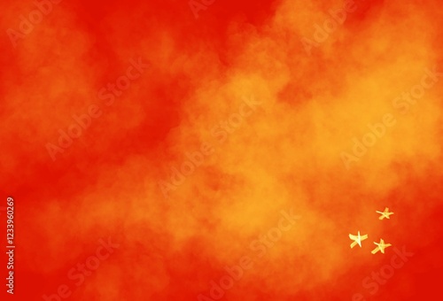 Abstract colorful background. red yellow star background with smoke cloud copy space for design. Web banner.