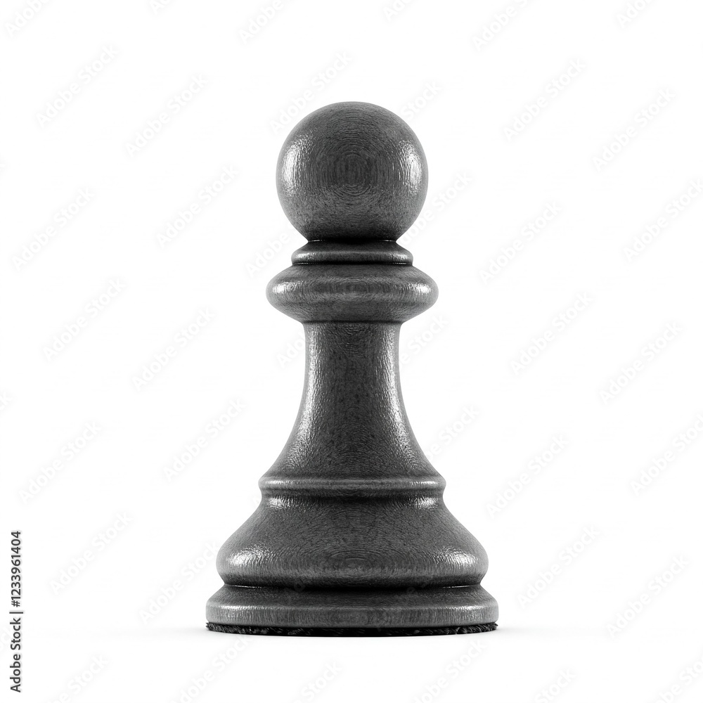 black wooden chess pawn on a white background isolated 3d render black wooden chess pawn on a white background isolated 3d render